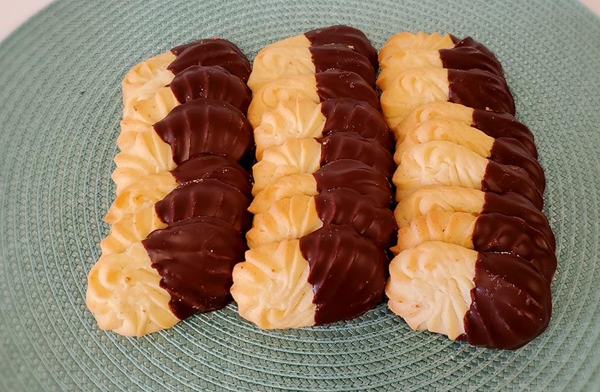 Chocolate Dipped Butter Cookies